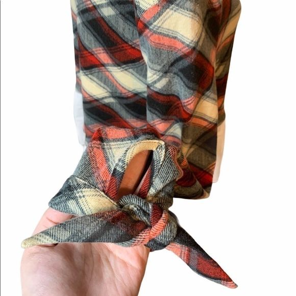 3/$30🛍 Design Lab Madras Plaid Faux Layered Top S - Picture 3 of 6